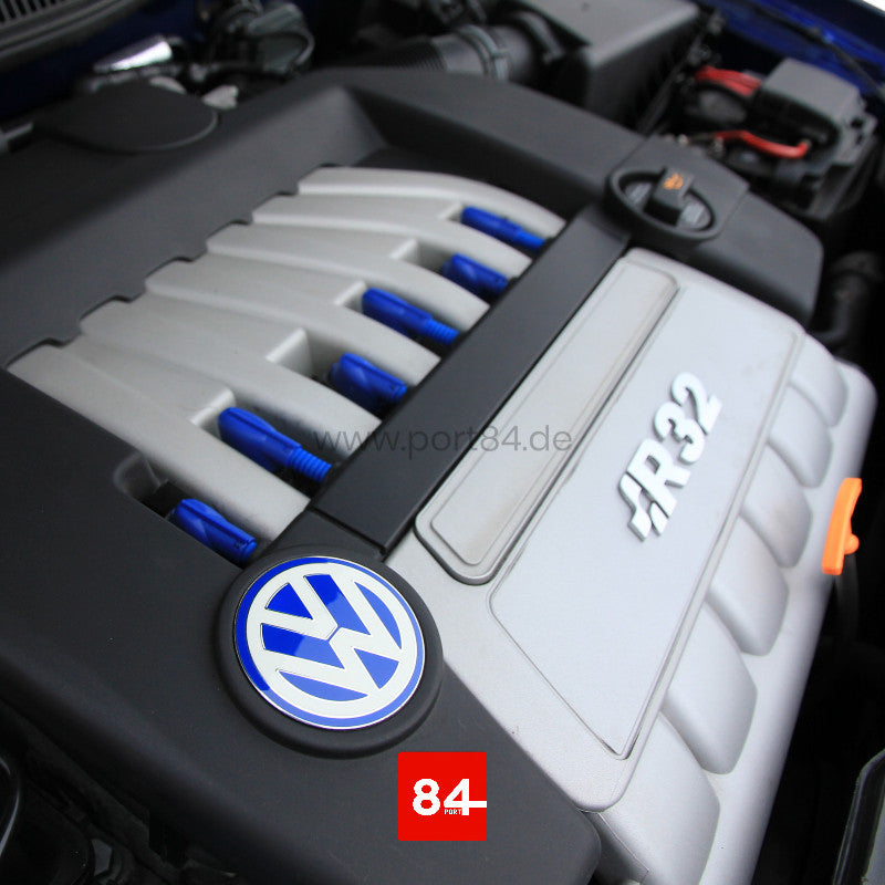 Zündspulen Cover + Wellrohr Blau für VW Golf R32 / VW Passat R36