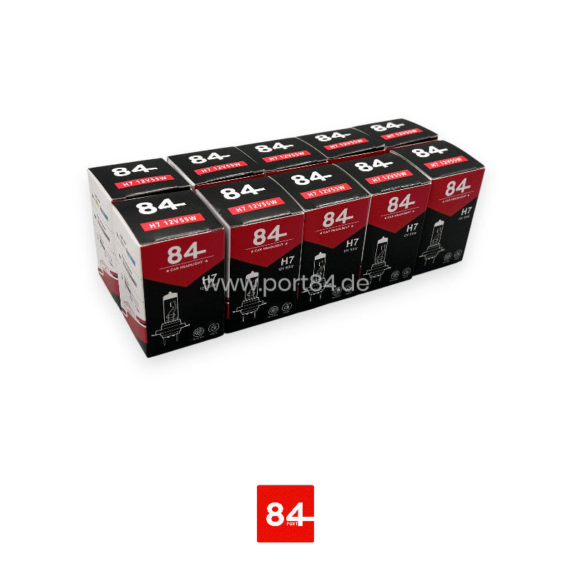10er Pack PORT84 Halogen KFZ-Leuchtmittel Glühlampe H7 / 12V 55W