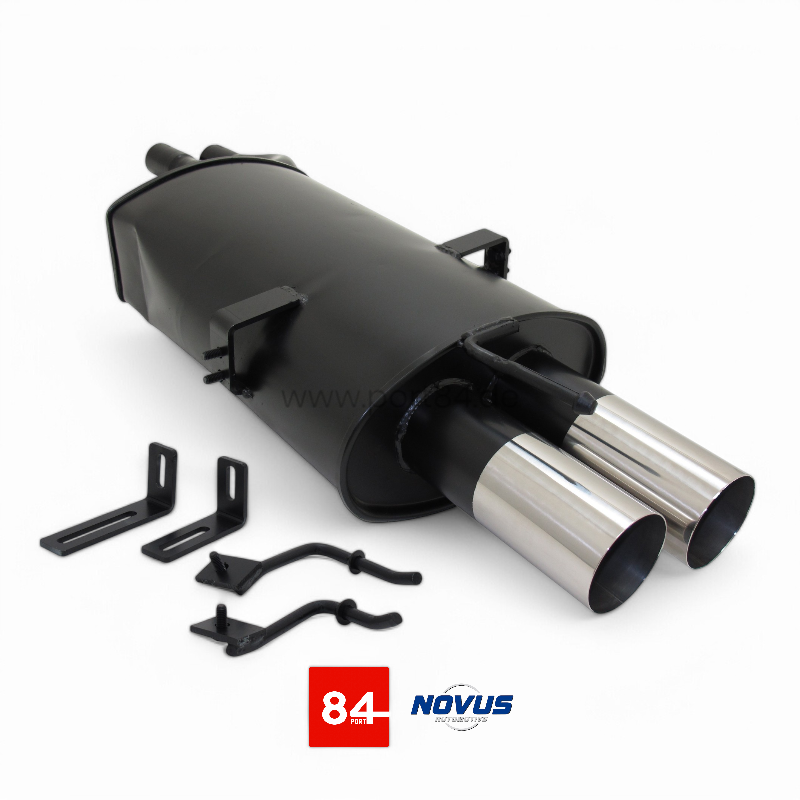 BMW E46 320i/325i/330i doppelflutig Sportendschalldämpfer 2x76mm RL-Design
PORT84