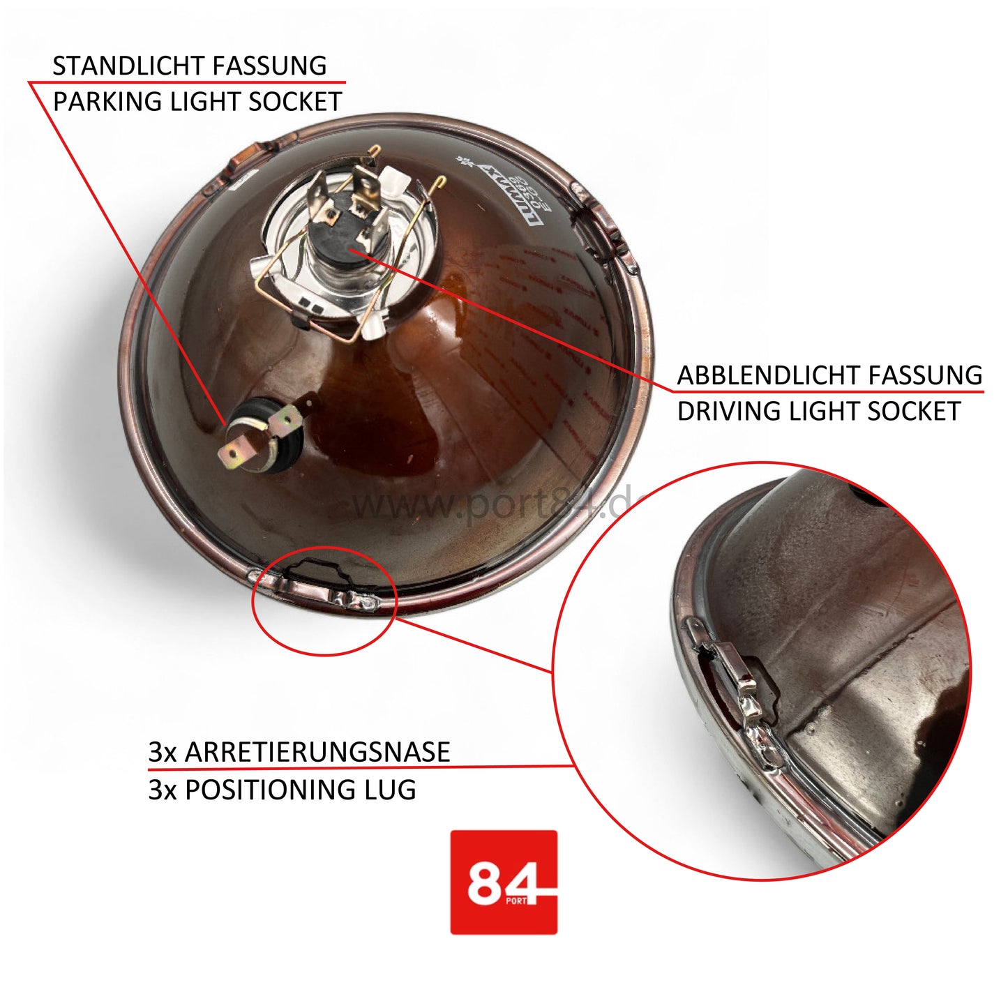 Mercedes W123 300 D TE C123 Scheinwerfer US EU E-Prüfzeichen Umrüstung