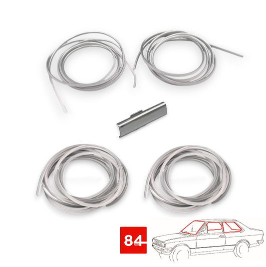 VW Derby Typ 86 Chromkeder Kit Front-/ Heckscheibe Seitenscheiben