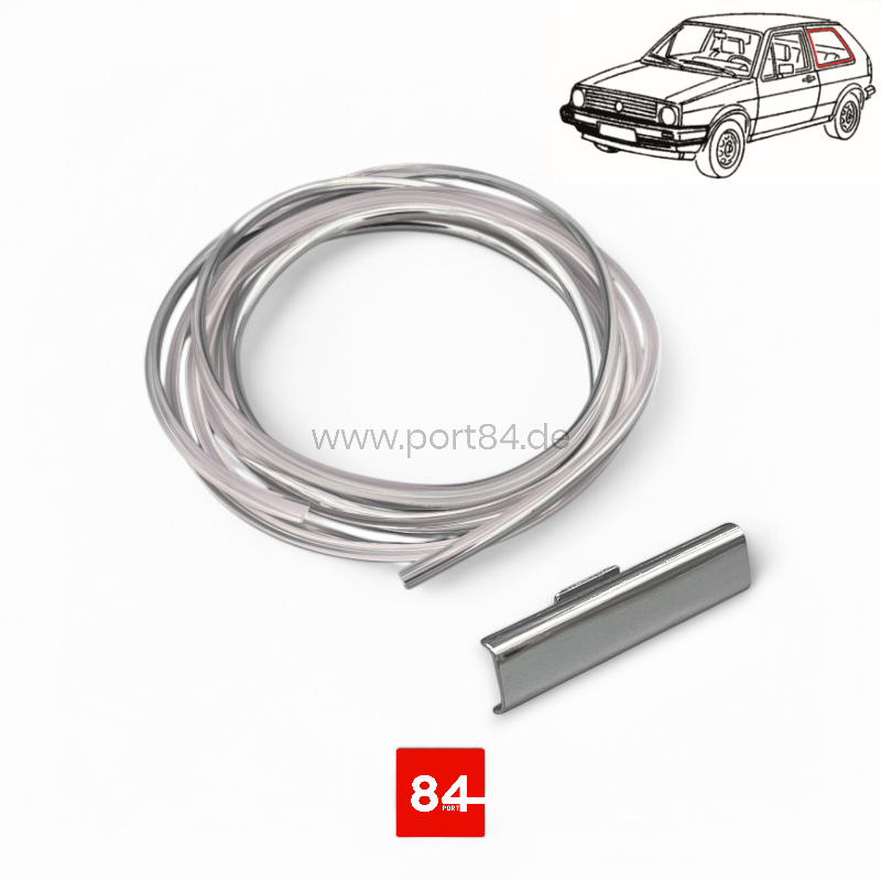 VW Golf 2 Typ 19E Chromkeder Seitenscheibe + Verbinder