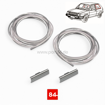 VW Golf 2 Typ 19E Chromkeder Seitenscheibe + Verbinder