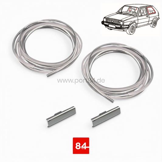 VW Golf 2 Typ 19E Chromkeder Seitenscheibe + Verbinder
