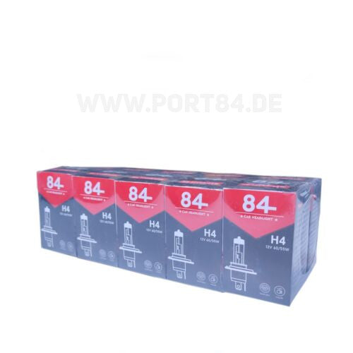 10x PORT84 H4 12V 60/55W Halogen Auto Lampen P43t Glühlampe Birnen Port84