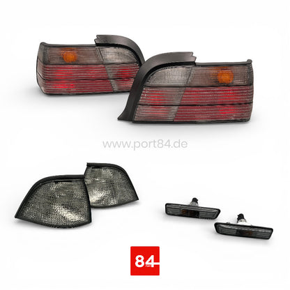 BMW E36 Coupe Cabrio Rückleuchten & Blinker Kit smoked Facelift