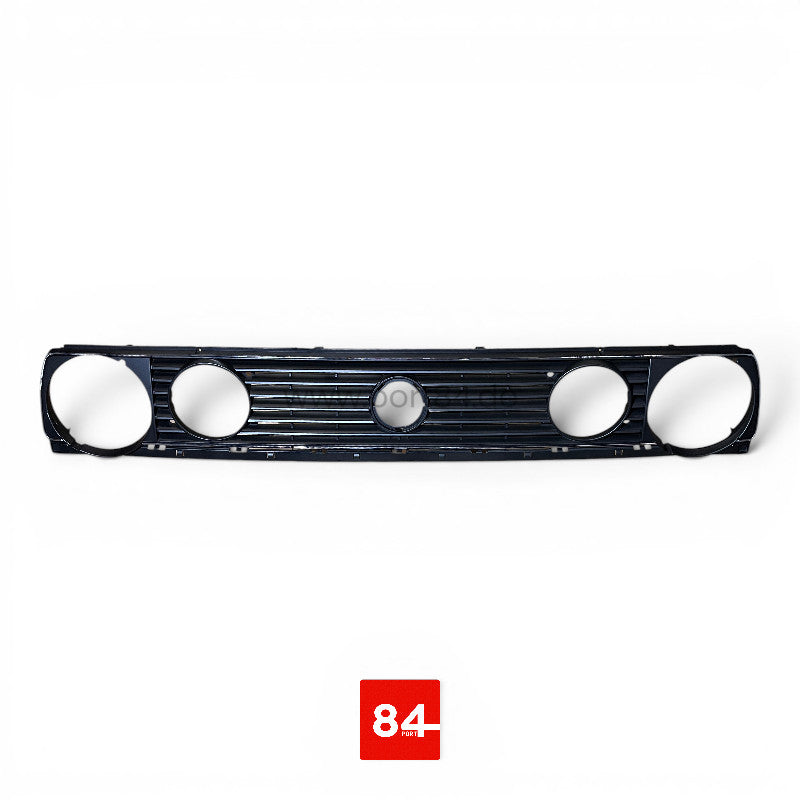 7-Rippen Kühlergrill mit Chromrand, passend für VW Golf 2 mit Doppelscheinwerfern