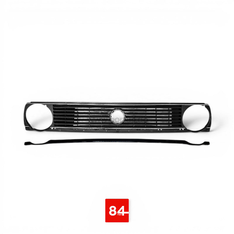 7-Rippen Kühlergrill mit Chromrand, passend für VW Golf 2