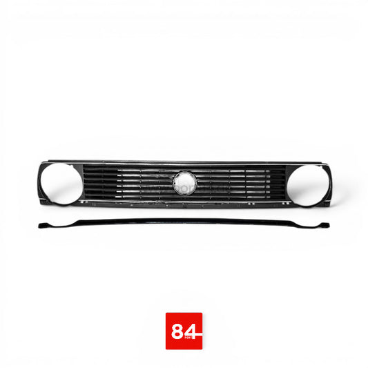 7-Rippen Kühlergrill mit Chromrand, passend für VW Golf 2