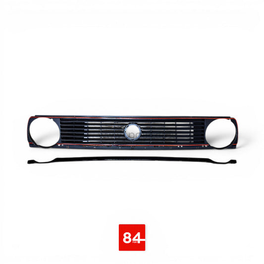 7-Rippen Kühlergrill mit rotem Rand, passend für VW Golf 2