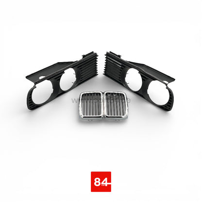 BMW E30 Niere chrom & Scheinwerfer Grill Satz