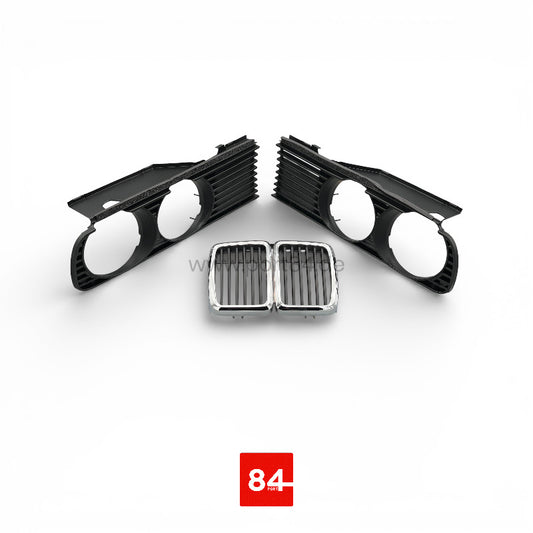 BMW E30 Niere chrom & Scheinwerfer Grill Satz