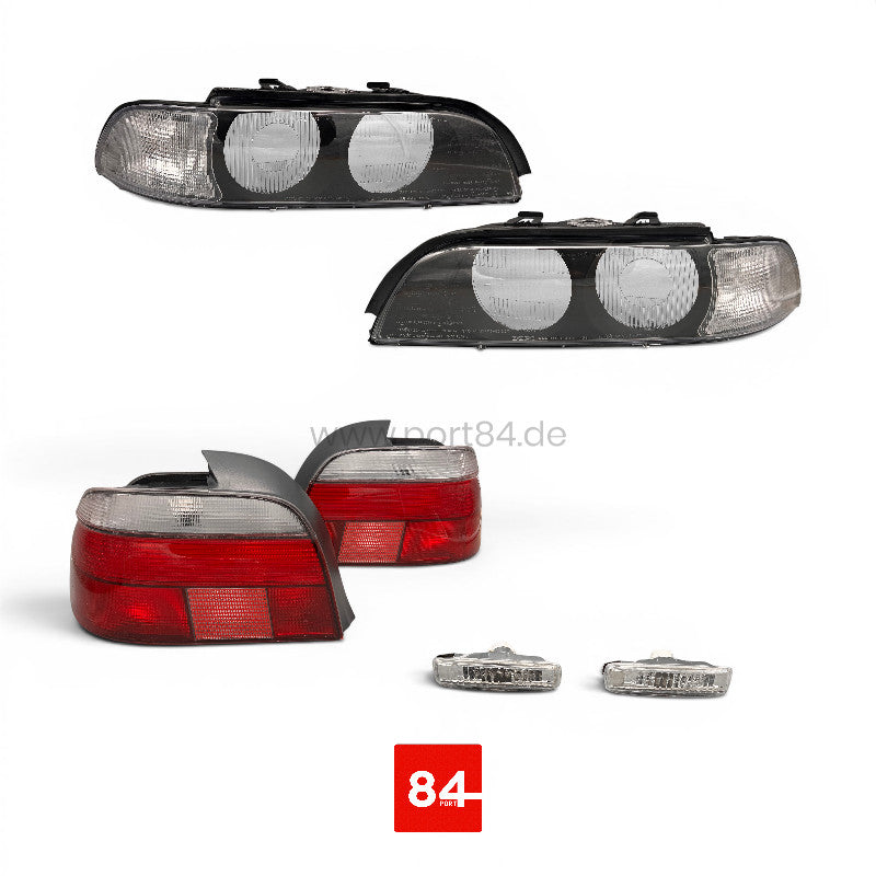 BMW 5er E39 Limousine Rückleuchten & Blinker Kit weiß Vorfacelift