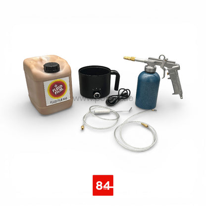 Fluid Film NAS Kanister 5L + Druckbecherpistole & Zubehör + Heizplatte Set