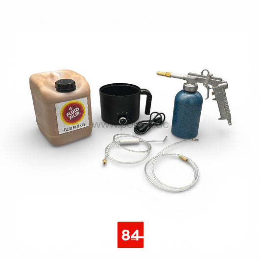 Fluid Film NAS Kanister 5L + Druckbecherpistole & Zubehör + Heizplatte Set