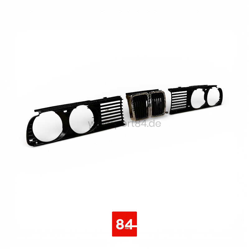 BMW E30 Niere chrom & Scheinwerfer Grill Satz