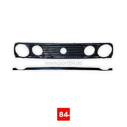 7-Rippen Kühlergrill mit Chromrand, passend für VW Golf 2 mit Doppelscheinwerfern