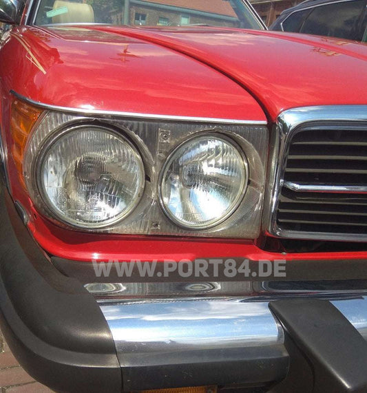 Mercedes R107 W107 SL SLC 4x Scheinwerfer US EU Umrüstung E-Prüfzeichen Port84