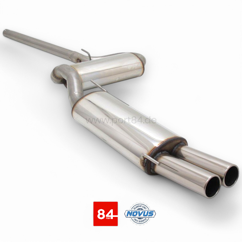 VW Golf 3 / Golf 3 Cabriolet Gruppe A Sportabgasanlage 2x76 mm aus Edelstahl NOVUS AUTOMOTIVE PORT84