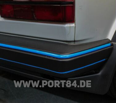 VW Golf 1 Typ 17 Facelift Jetta Caddy Leiste Stoßstange Keder blau Motorsport Port84