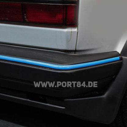 VW Golf 1 Typ 17 Facelift Jetta Caddy Leiste Stoßstange Keder blau Motorsport Port84