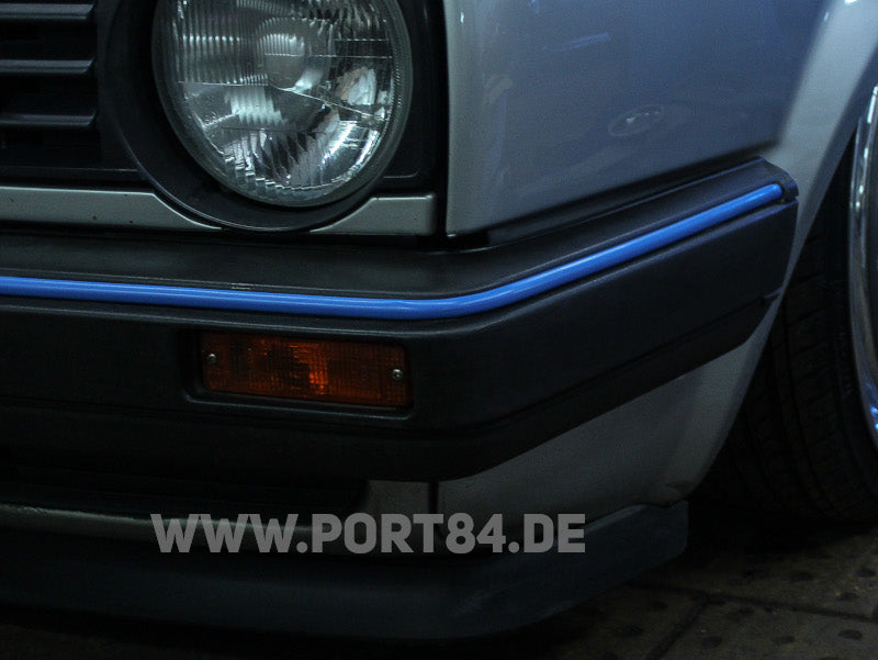 VW Golf & Jetta II Keder Set für schmale Stoßstangen -Motorsport-blau- PORT84