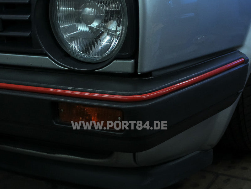 VW Golf & Jetta II Keder Set für schmale Stoßstangen -rot- PORT84