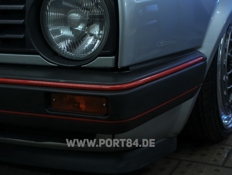 VW Golf & Jetta II Keder Set für schmale Stoßstangen -rot- PORT84
