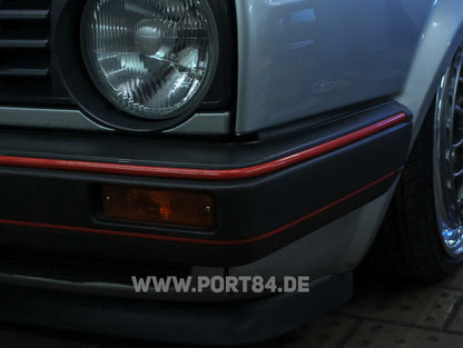 VW Golf & Jetta II Keder Set für schmale Stoßstangen -rot- PORT84
