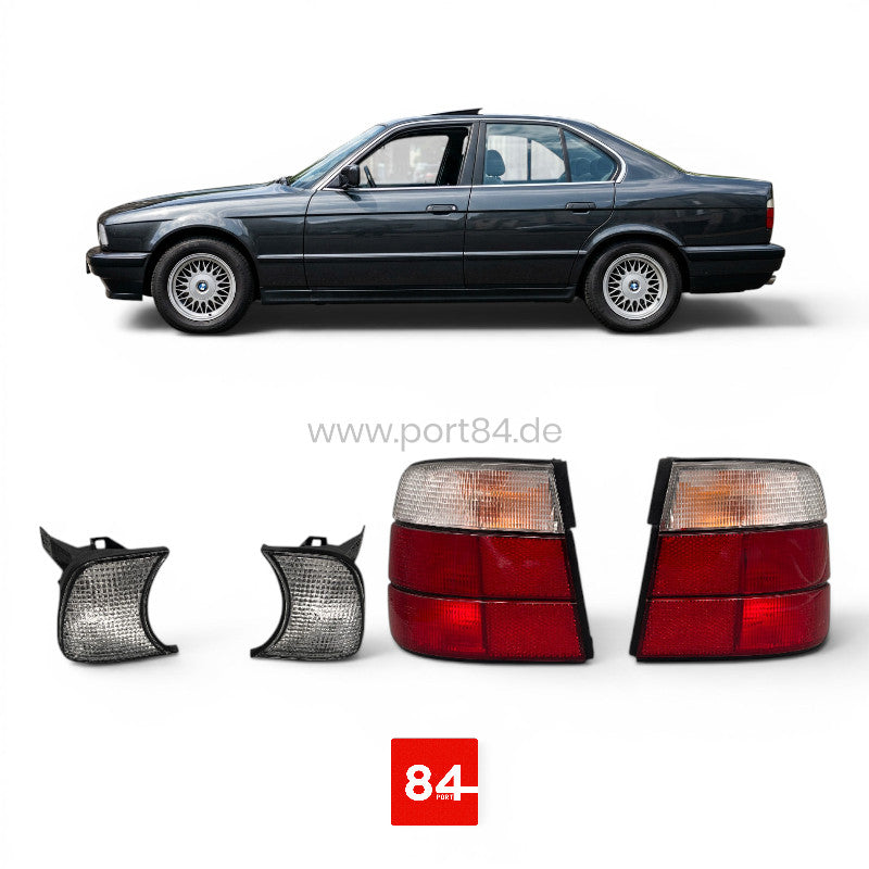 Rückleuchten & Blinker Set weiß für BMW 5er E34 Limousine