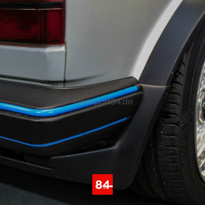 VW Golf / Jetta / Caddy I Facelift Keder Set für Stoßstangen Motorsport blau