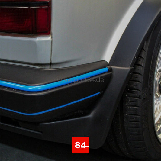 VW Golf / Jetta / Caddy I Facelift Keder Set für Stoßstangen Motorsport blau